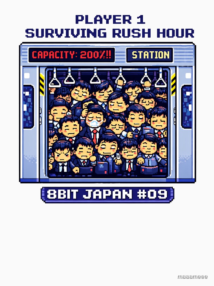 Rush Hour Pixel Train | 8BIT JAPAN Retro Game Design by maaameee