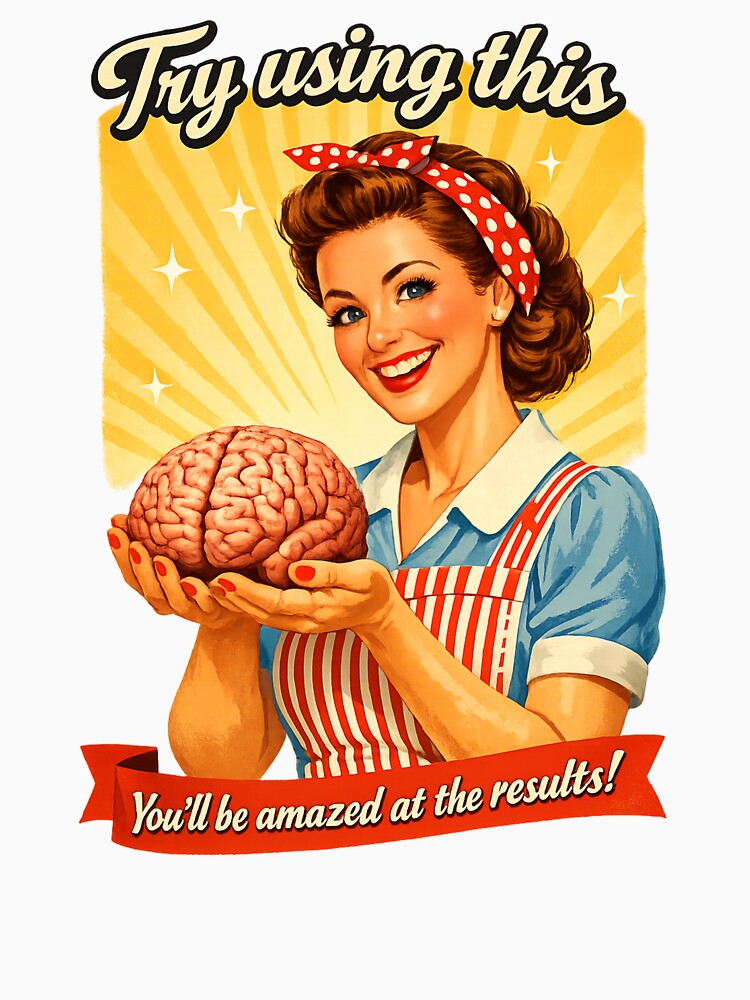 Try Using Your Brain! Funny & Cool T Shirt by VintageImageInc