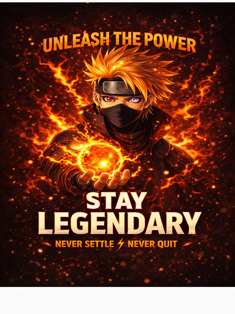 Unleash The Power Anime Hoodie ?⚡ | Stay Legendary Ninja Design | Motivational Anime Streetwear by SSVSTICKERS