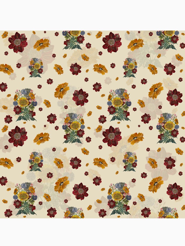 Bouquet flower seamless pattern on beige background by Yana Mustafina | Boho Soulful Designs
