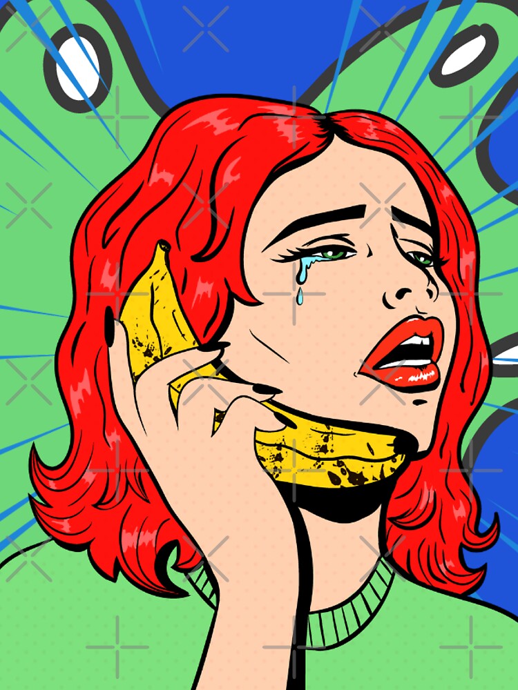 girl banana pop art by comicc
