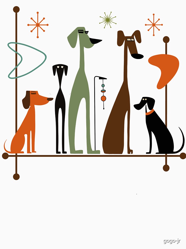 Retro Mid-Century Modern Dogs 50s 60s Style by gogo-jr