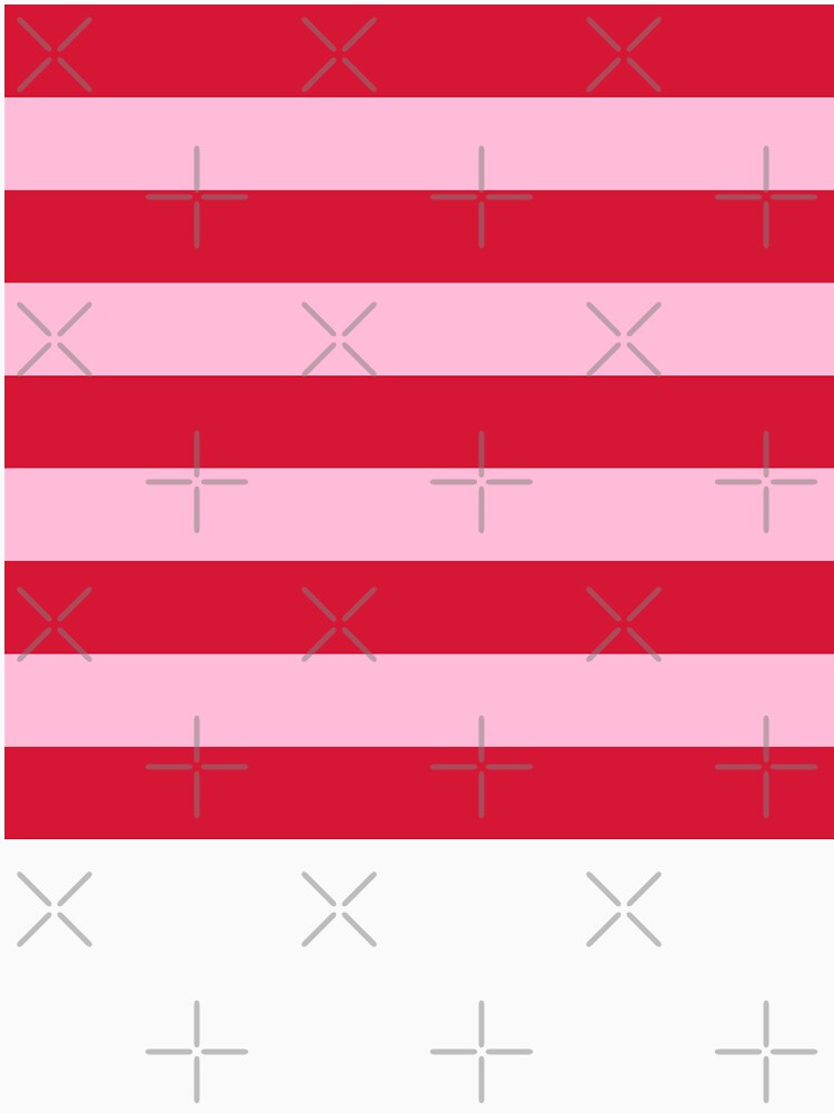 Medium RED and  COTTON CANDY PINK Horizontal STRIPES by RachelMacht