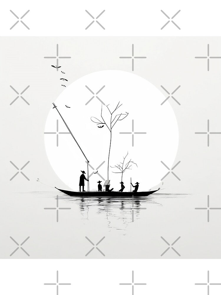 Minimalist abstract moon art design by Feluceo