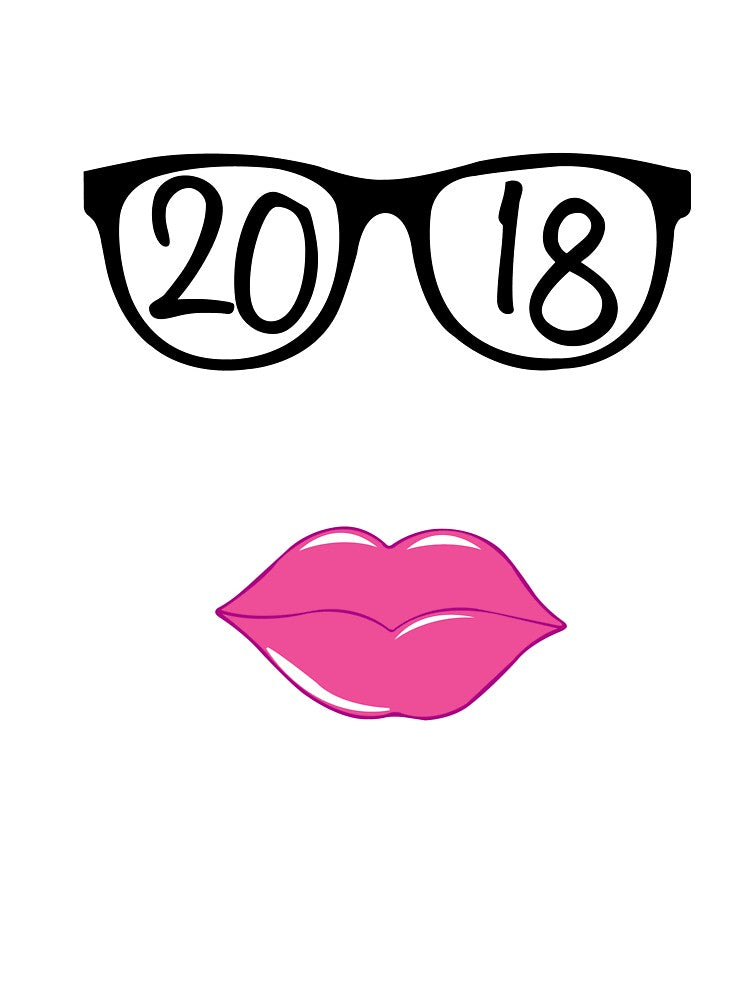 New Year 2018 | Eye-glasses Pink Lip T-Shirt by AllStarMerch