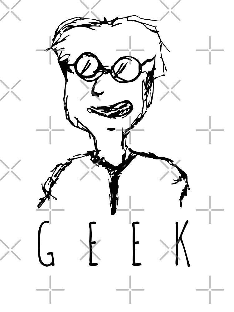 Funny Hand Drawn Geek Doodle Guy for the geeks at heart light by DESPERATEANDY