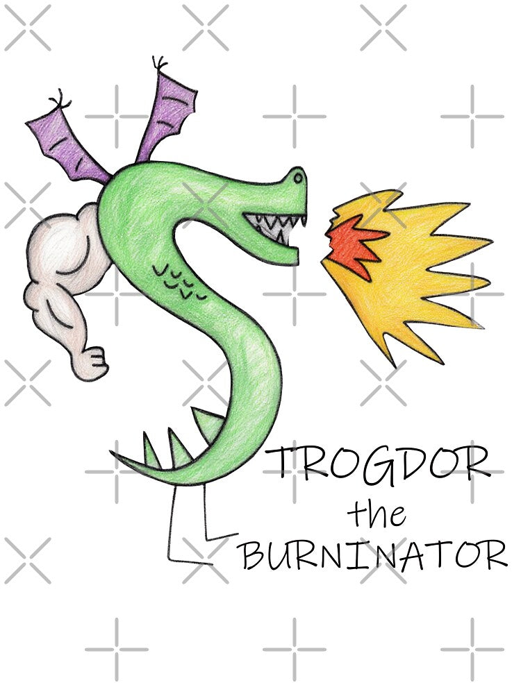 Trogdor the Burninator – Funny Cartoon Dragon from Homestar Runner by Liva Art