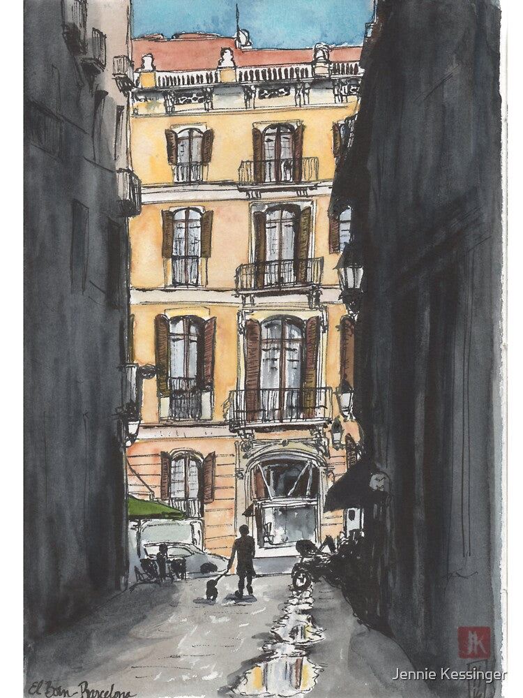 Barcelona Urban Sketch by Jennie Kessinger