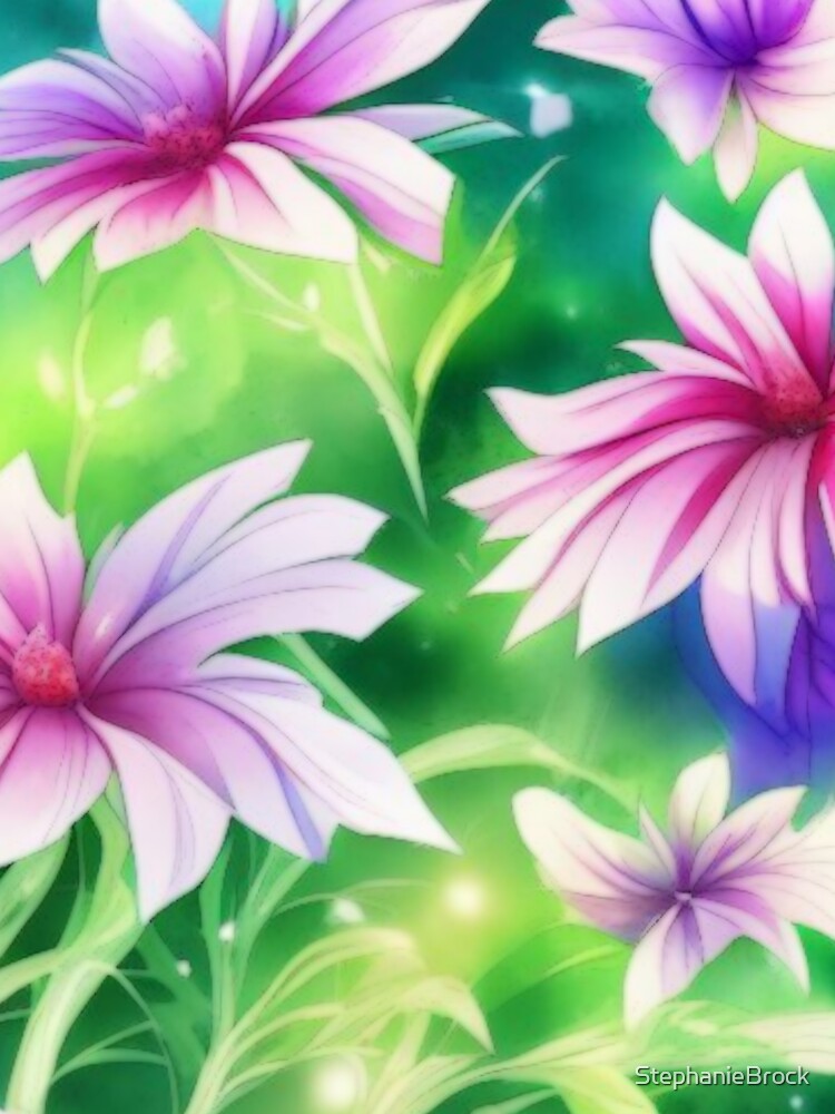 Soft Floral Starry Sky Watercolor No 3 by StephanieBrock