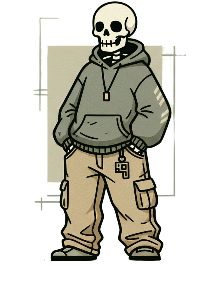 RAPPER | Minimalist Skeleton Streetwear Art by DEADLINE.