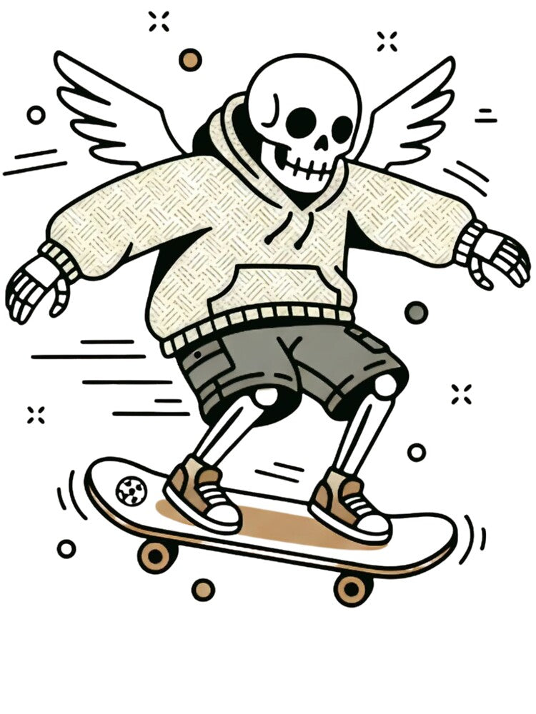 SKATEBOARDER | Minimalist Skeleton Streetwear Art by DEADLINE.