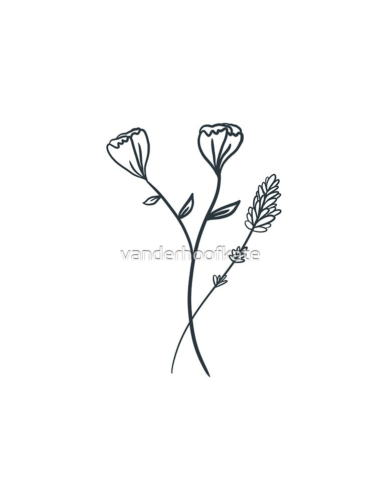 Simple little flowers (Navy) by vanderhoofkate