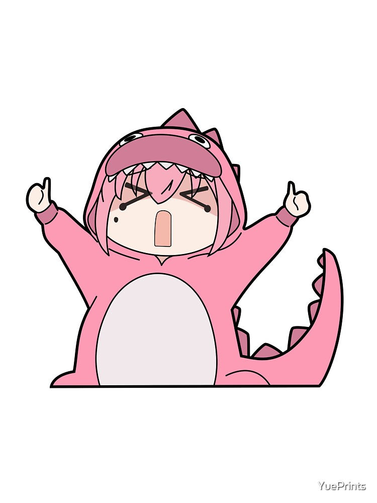 Bocchi The Rock! Bocchi Reaction Sticker: Godzilla Bocchi by YuePrints