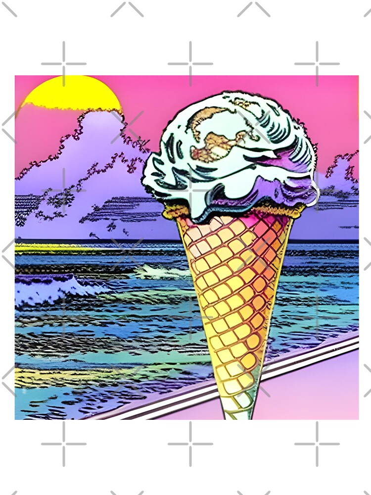 Ice cream cone in retro style art by imagenia