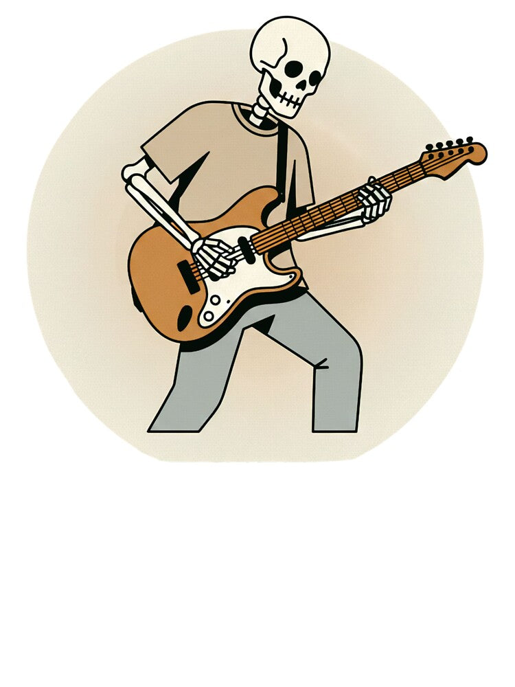 GUITARIST | Minimalist Skeleton Streetwear Art by DEADLINE.