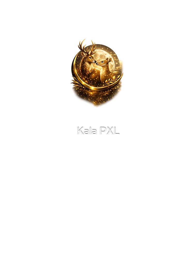 "Luxury Deer Couple Moon Logo – Premium Golden Stag & Doe" by KALA-PXL