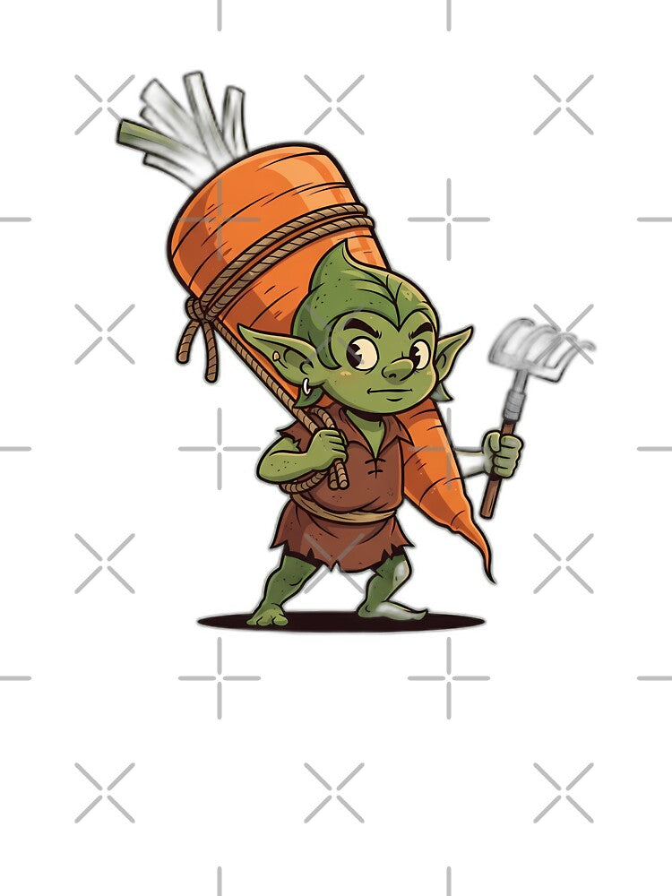 Tiny Plant Goblin Carrying Oversized Carrot by pumsquare