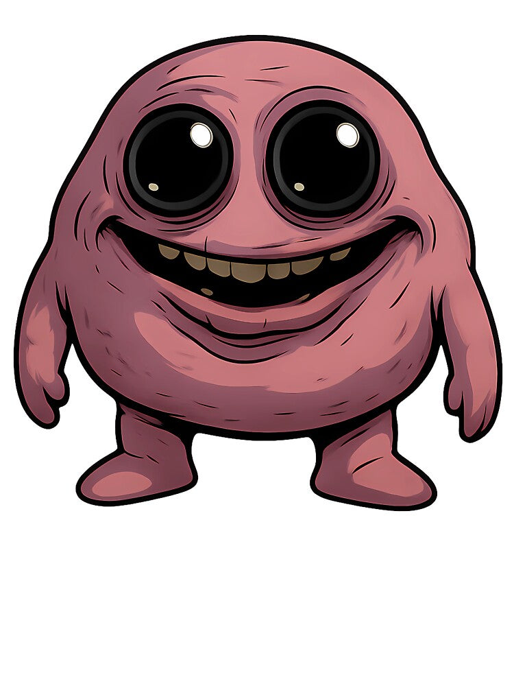Creepy Pink Blob Monster Cute Horror Illustration by Th4d1us