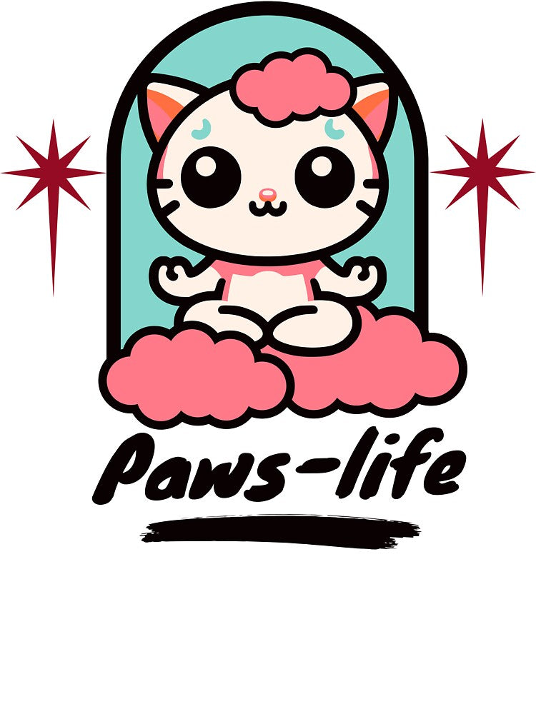 Paws-Life – Cute Meditating Cat Yoga Design by onlin3boutiqu3