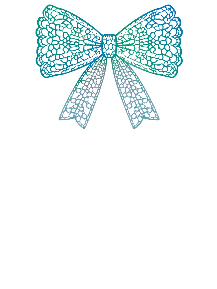Blue floral lace bow by uunaa