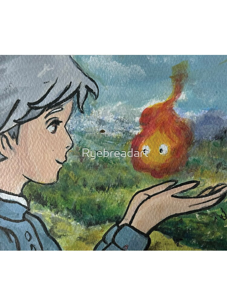 Painting of Sophie and Calcifer by Ryebreadart