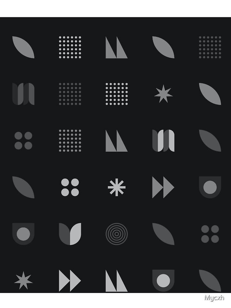 Creative Black Pattern of Stars, Boxes, and Leaves by Mycxh