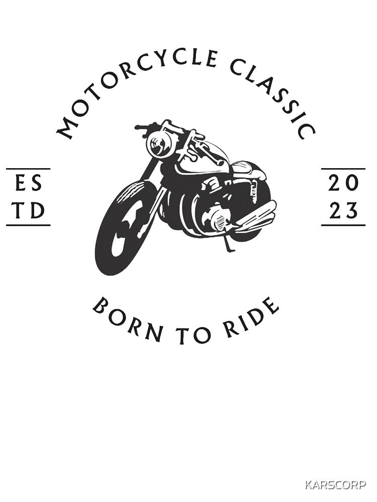 MotorCycle Classic Graphic Printed T-Shirt by KARSCORP