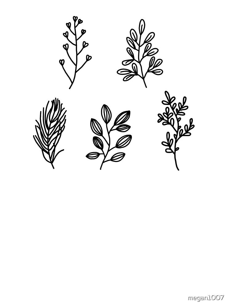 black and white plant sticker pack 1 by megan1007