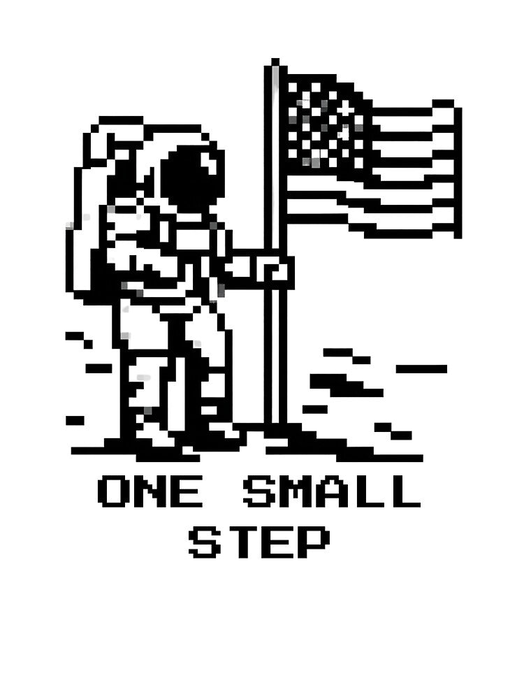 One small step pixel astronaut Moon landing design by CleanDecor