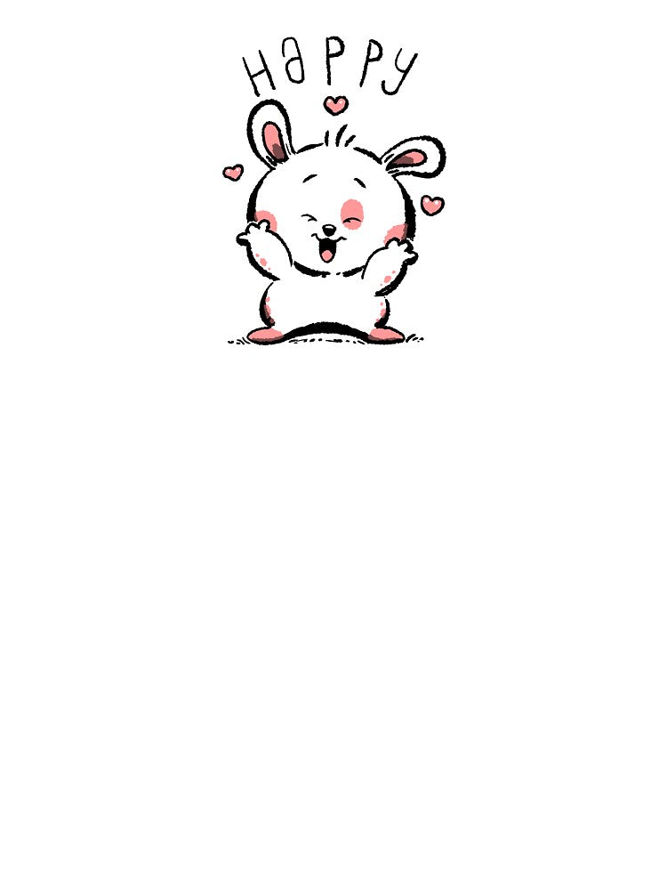 cute cartoon chubby bunny rabbit - happy by hayrpictures