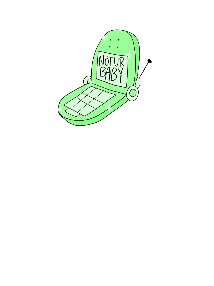 Not Ur Baby Flip Phone (green) by gross-girl99