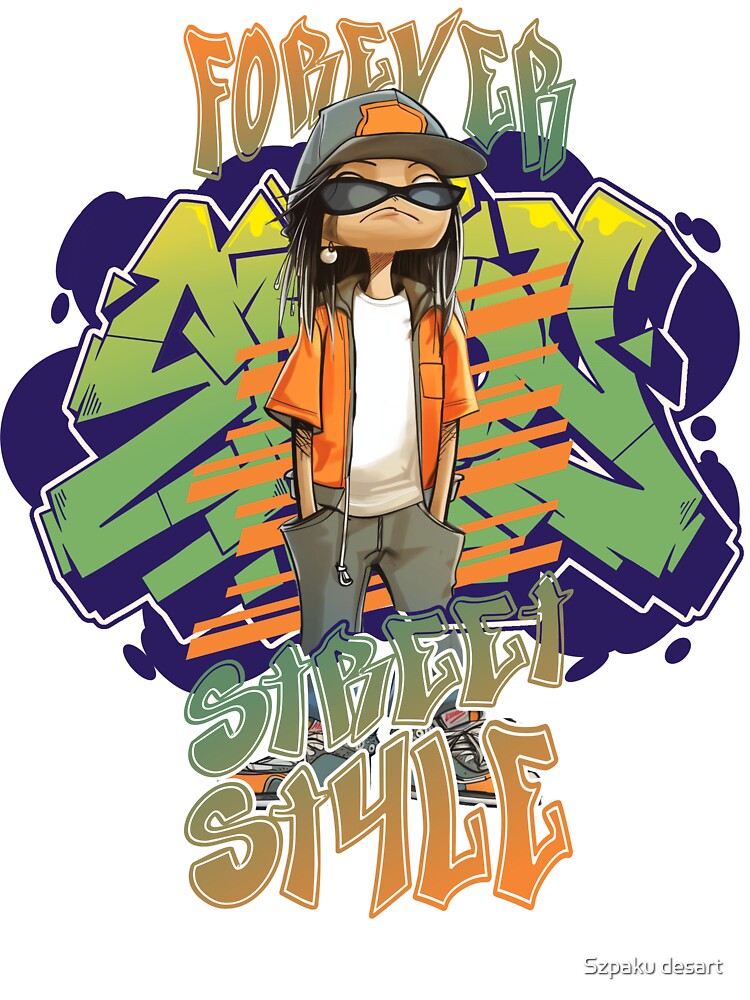 Graffiti Streetwear Cartoon Girl by Szpaku desart