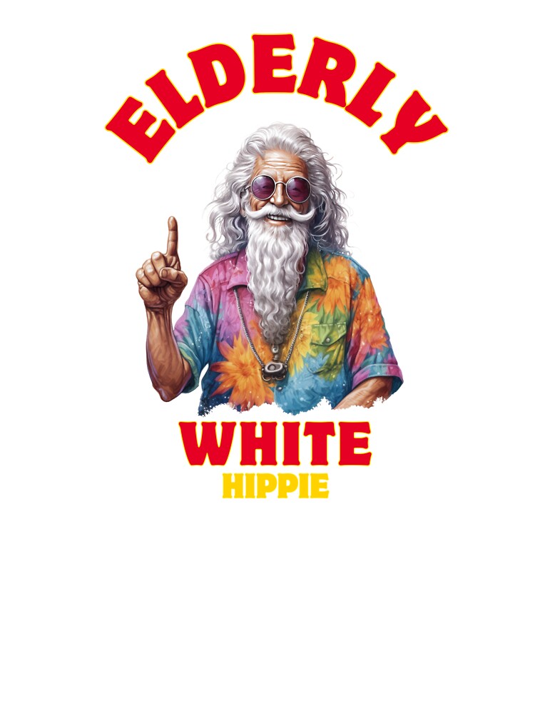Elderly White Hippie Retro Funny Tie Dye Groovy Design Gifts by Maniutek