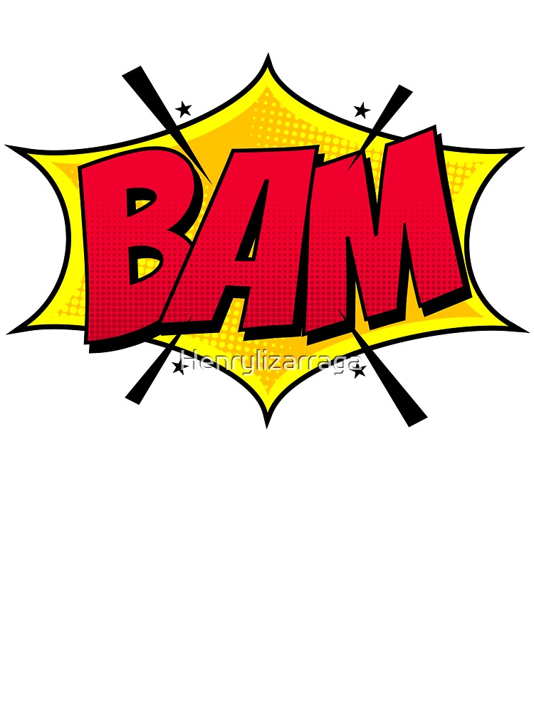 Bam, Pop Art, Pop Art Designs, Red, Yellow, Expressions, Pop Art Expressions, Pop Art Bubbles, by Henrylizarraga
