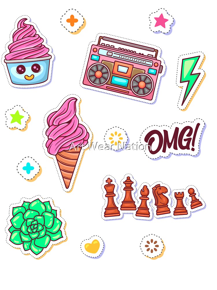 OMG and Ice Cream Coloring Pop Art Stylish by Art Wear Nation