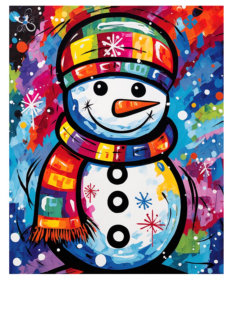 Hippie Snowman Pop Art Style by MCGrafxStudio