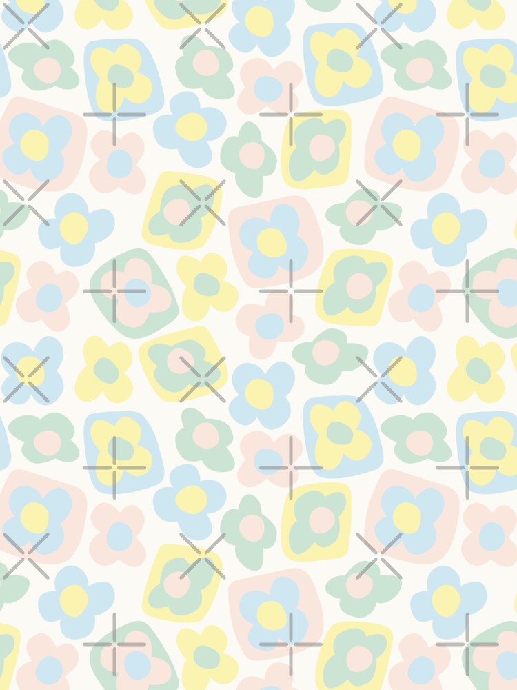 BOHO BOXY MODERN FLOWER PATTERN PASTELS by blomastudios
