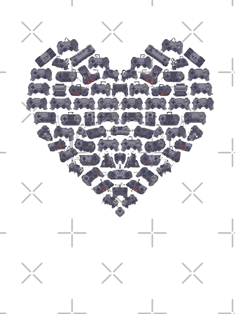 Gamer Controller Heart Retro Gaming Love by Katzpy