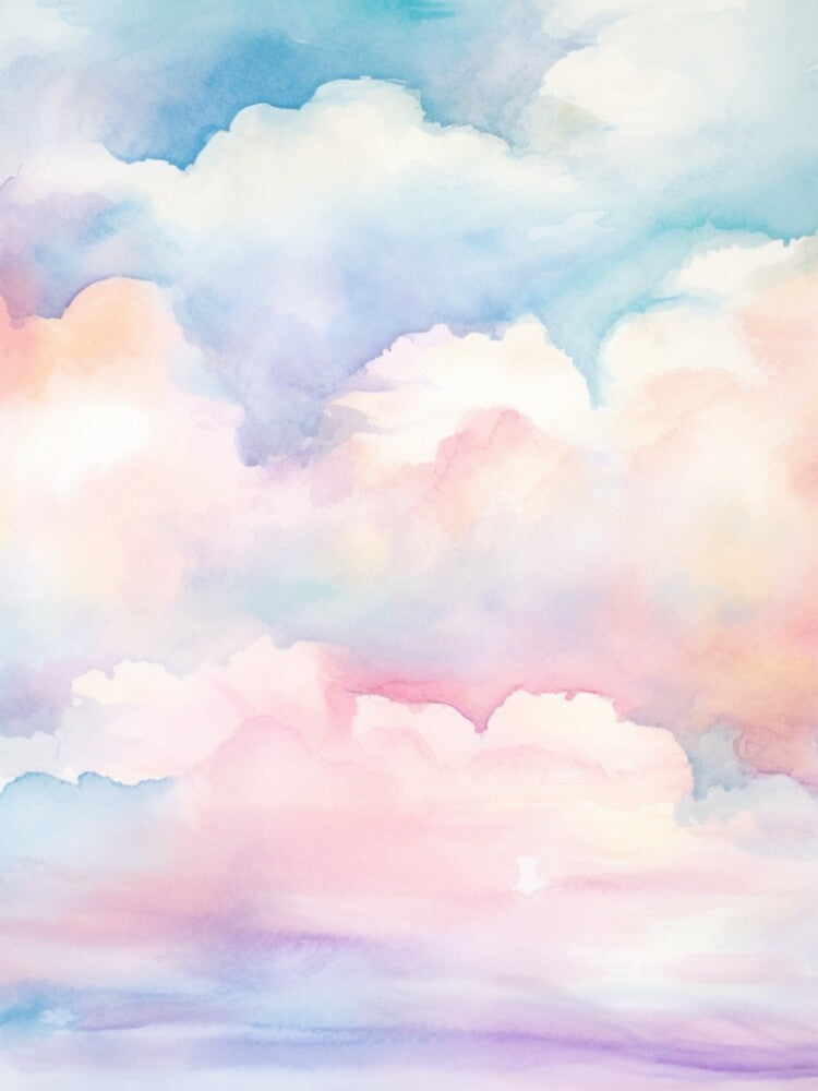 So softtttt pastel clouds water color painting. by PawinaK
