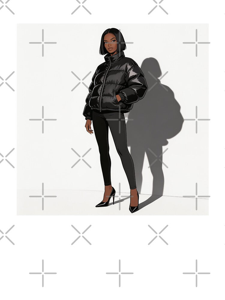 Black puffer jacket by denied0madness