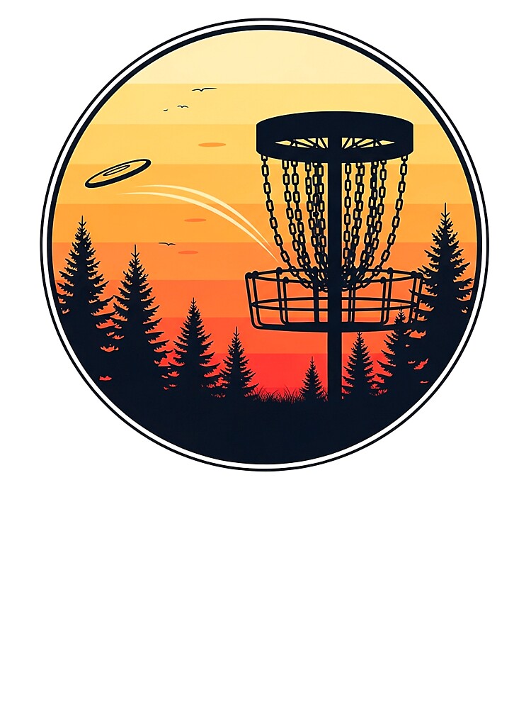 Vintage Disc Golf Sunset Silhouette by SholoStudio