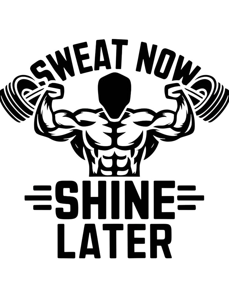 Sweat Now Shine Later Fitness Motivation by ArtByYunus