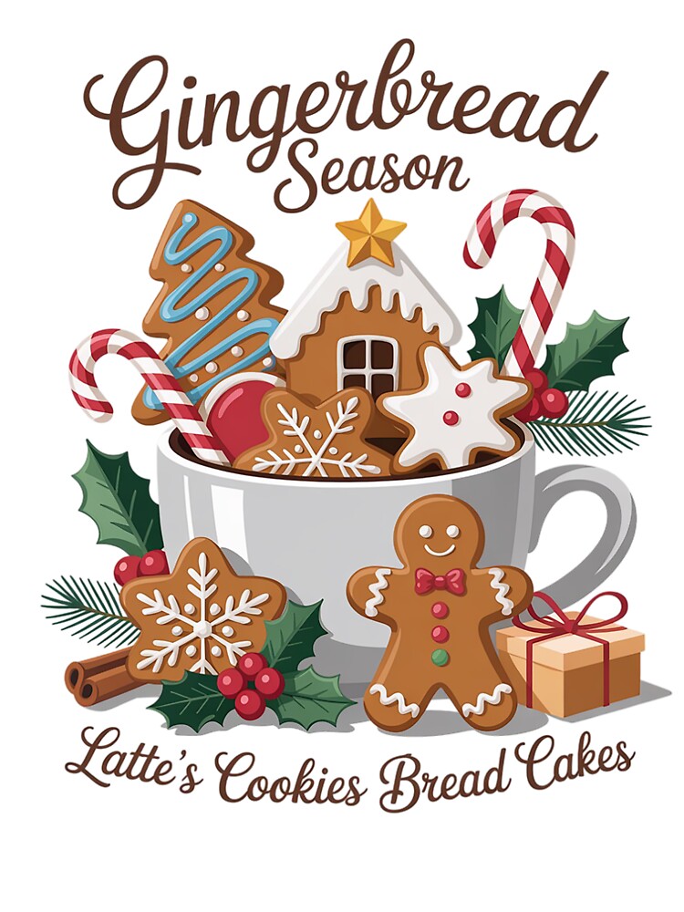Gingerbread Season Sweat Christmas Crew Neck, Gingerbread Latte by RayArmstrong