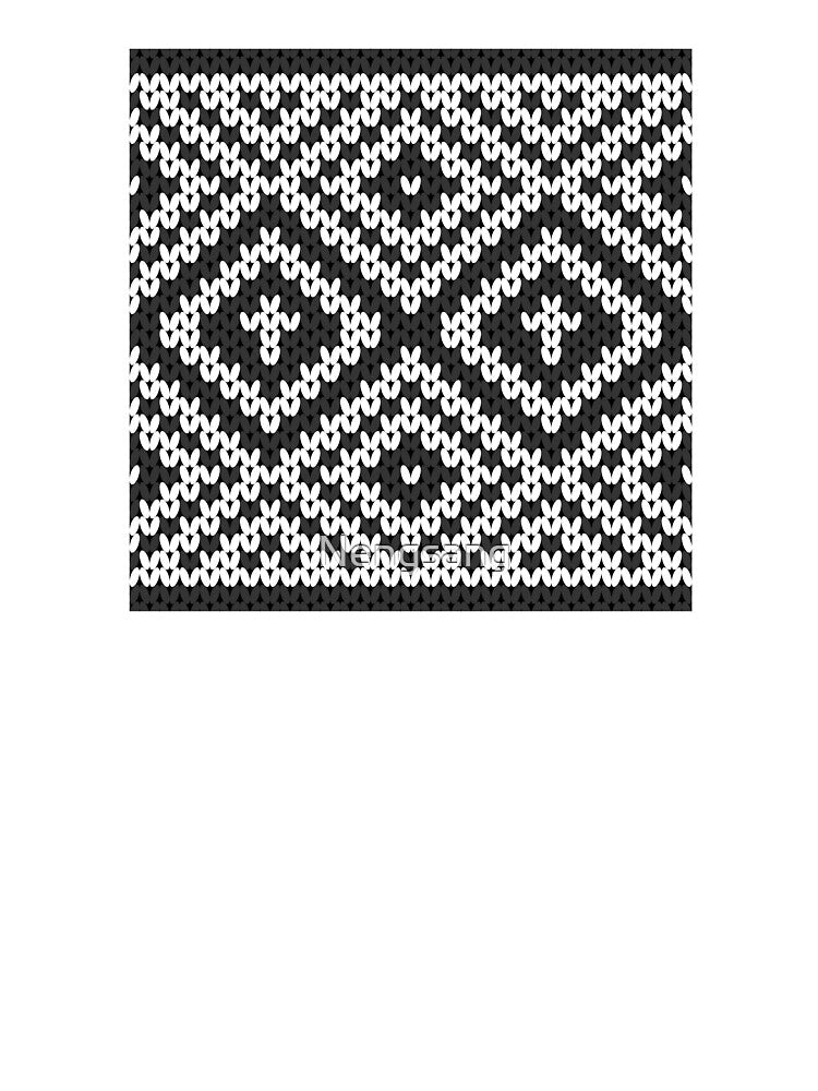 A contemporary ethnic style of black and white knitted square pattern. by Nengsang