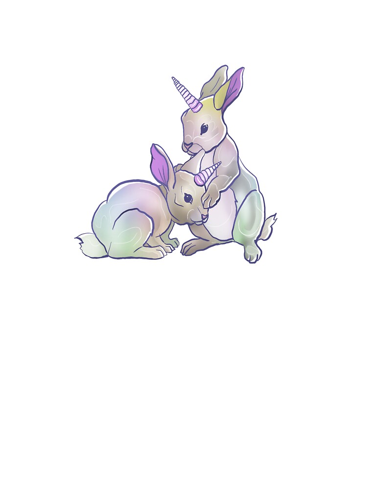 Cute rabbits bunny rainbow unicorns by Toto-Hello