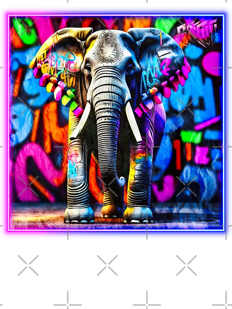 Graffiti style elephant by Drone-tees