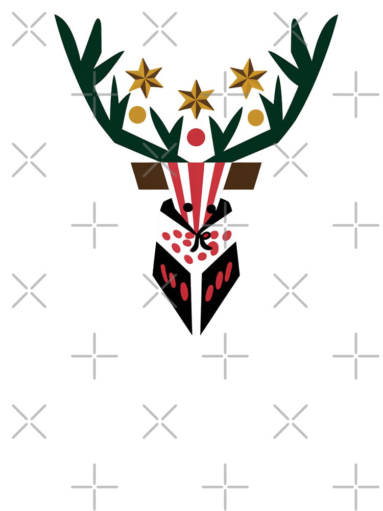 Modern Geometric Reindeer Minimalist  Holiday Wildlife Design by gk-creations