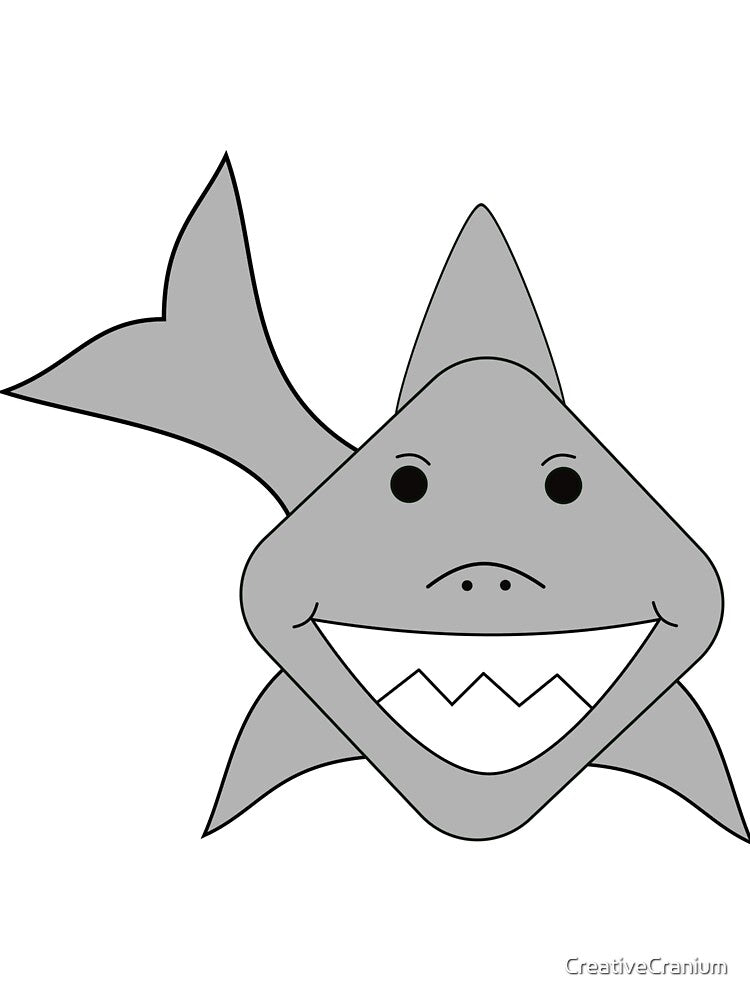 Cute Shark With A Precious Face Drawn in The Kawaii Style by CreativeCranium