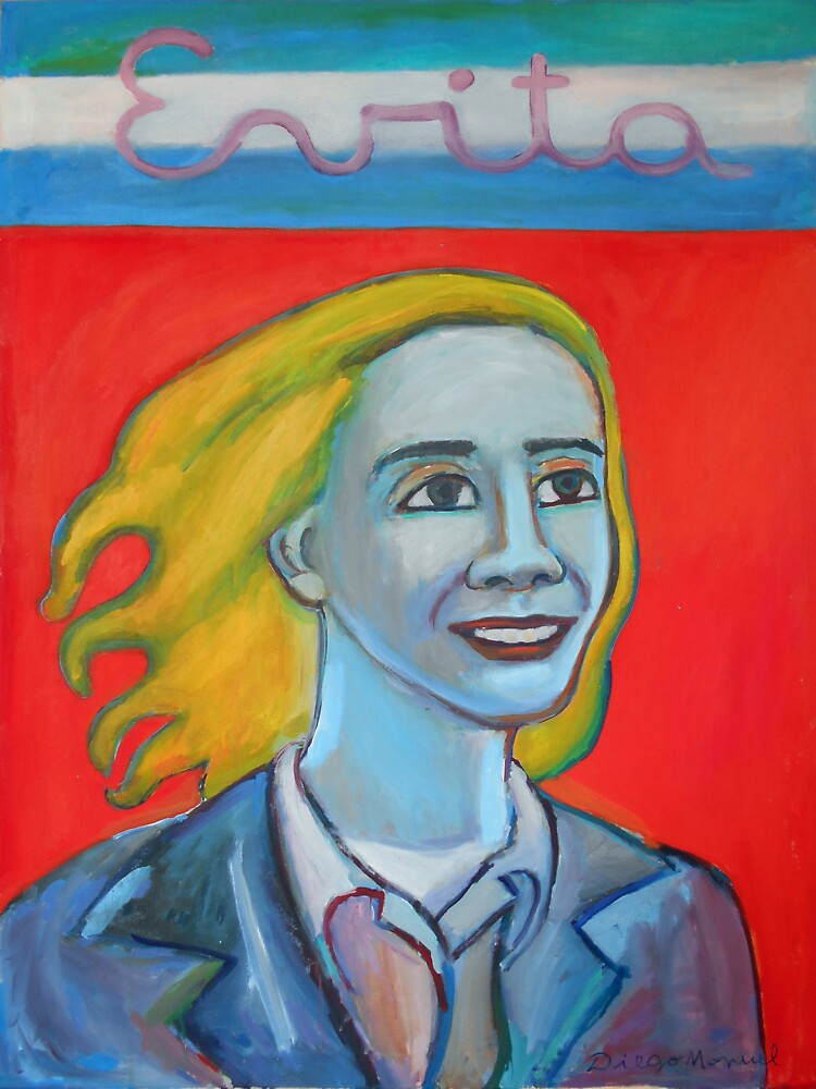Evita and flag by Diego Manuel Rodriguez