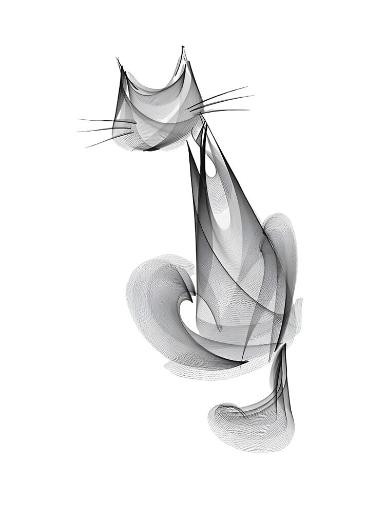 Minimalist Cat Illustration | Modern Abstract Animal Line Art by RadiantGraphics
